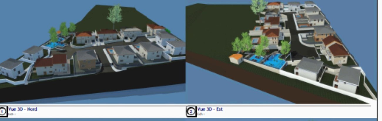 Vues 3D d'ensemble du lotissement